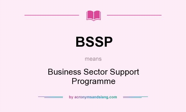 What does BSSP mean? It stands for Business Sector Support Programme