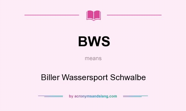 What does BWS mean? It stands for Biller Wassersport Schwalbe