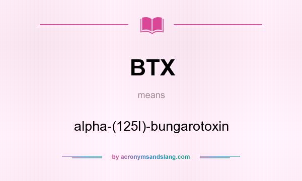What does BTX mean? It stands for alpha-(125I)-bungarotoxin