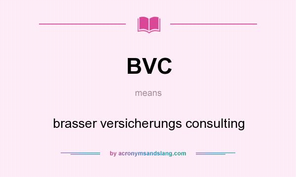 What does BVC mean? It stands for brasser versicherungs consulting