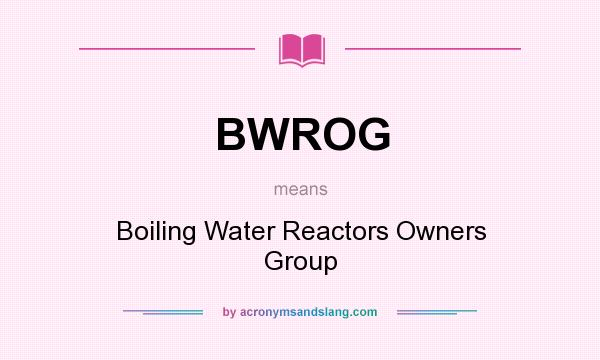 What does BWROG mean? It stands for Boiling Water Reactors Owners Group