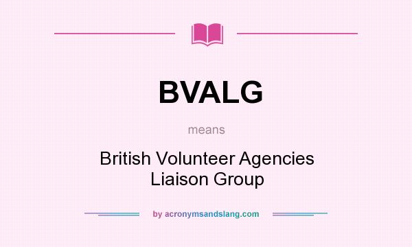 What does BVALG mean? It stands for British Volunteer Agencies Liaison Group