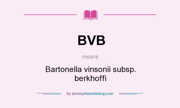 What does BVB mean? It stands for Bartonella vinsonii subsp. berkhoffi