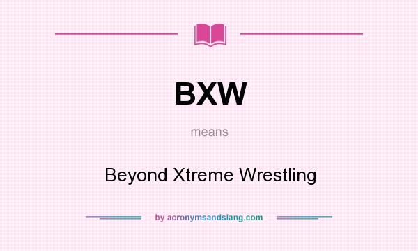 What does BXW mean? It stands for Beyond Xtreme Wrestling