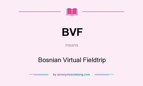 What does BVF mean? It stands for Bosnian Virtual Fieldtrip