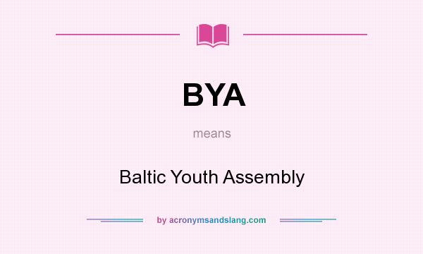 What does BYA mean? It stands for Baltic Youth Assembly