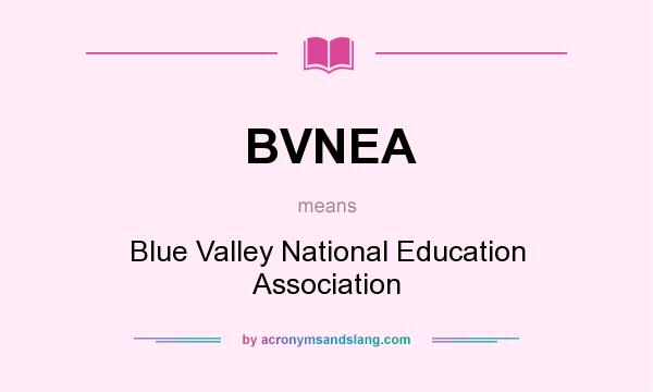What does BVNEA mean? It stands for Blue Valley National Education Association