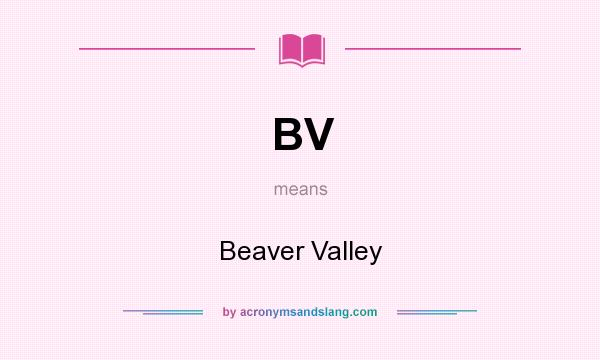 What does BV mean? It stands for Beaver Valley