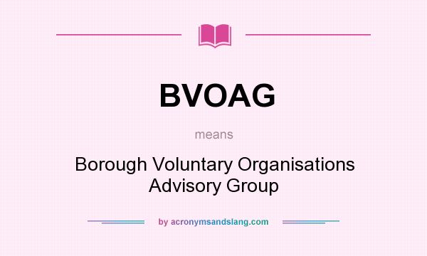 What does BVOAG mean? It stands for Borough Voluntary Organisations Advisory Group