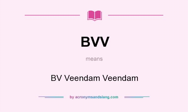 What does BVV mean? It stands for BV Veendam Veendam