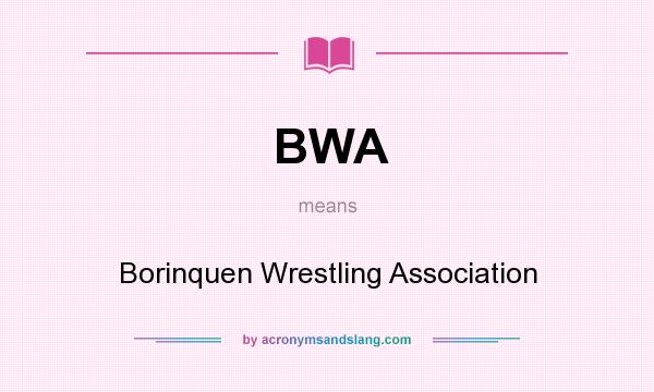 What does BWA mean? It stands for Borinquen Wrestling Association