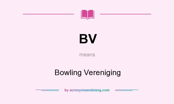 What does BV mean? It stands for Bowling Vereniging
