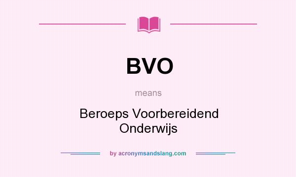 What does BVO mean? It stands for Beroeps Voorbereidend Onderwijs