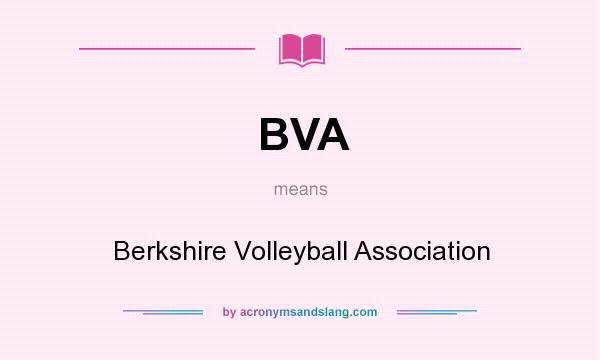 What does BVA mean? It stands for Berkshire Volleyball Association