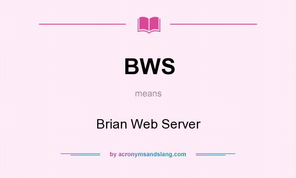 What does BWS mean? It stands for Brian Web Server
