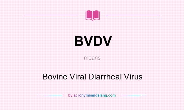 What does BVDV mean? It stands for Bovine Viral Diarrheal Virus