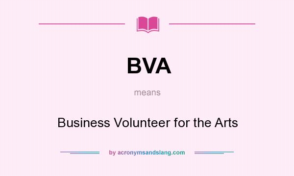 What does BVA mean? It stands for Business Volunteer for the Arts