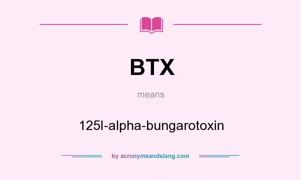 What does BTX mean? It stands for 125I-alpha-bungarotoxin