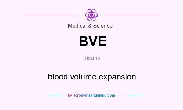 What does BVE mean? It stands for blood volume expansion