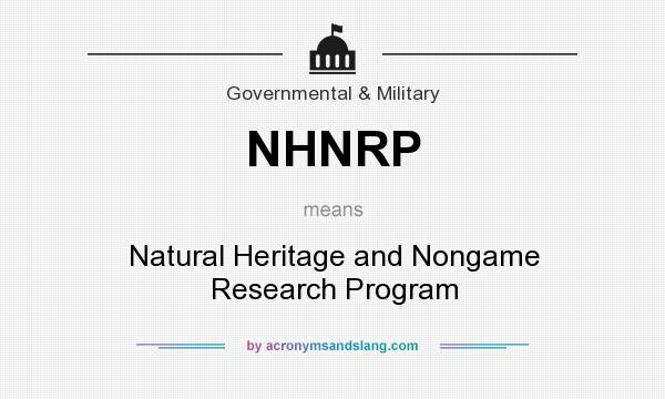 What does NHNRP mean? It stands for Natural Heritage and Nongame Research Program