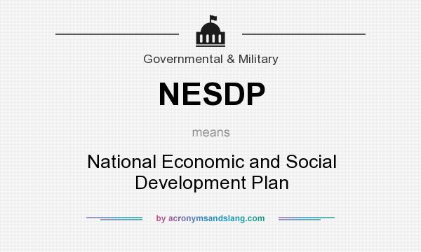 What does NESDP mean? It stands for National Economic and Social Development Plan