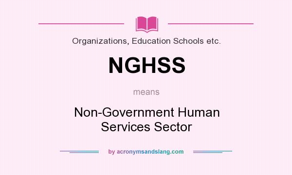 What does NGHSS mean? It stands for Non-Government Human Services Sector
