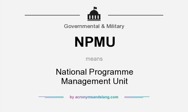 What does NPMU mean? It stands for National Programme Management Unit