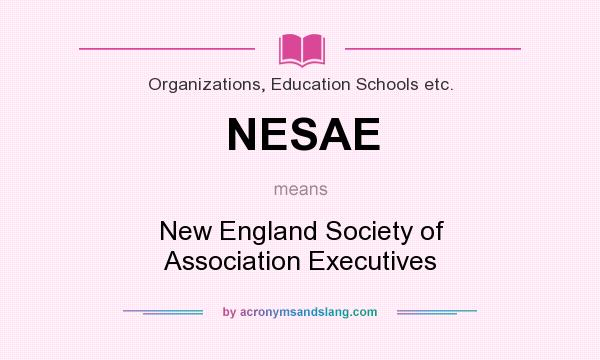 What does NESAE mean? It stands for New England Society of Association Executives