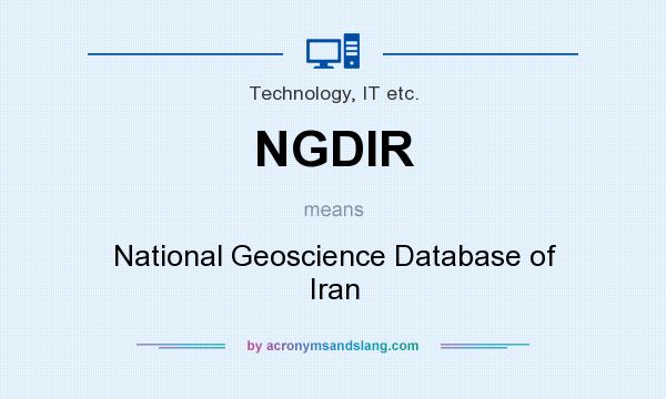 What does NGDIR mean? It stands for National Geoscience Database of Iran