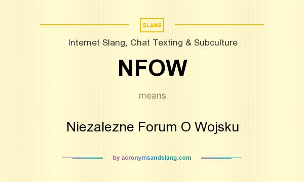 What does NFOW mean? It stands for Niezalezne Forum O Wojsku