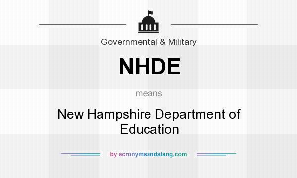 What does NHDE mean? It stands for New Hampshire Department of Education