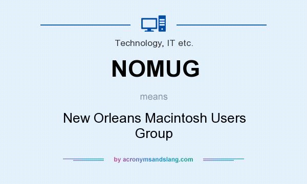 What does NOMUG mean? It stands for New Orleans Macintosh Users Group