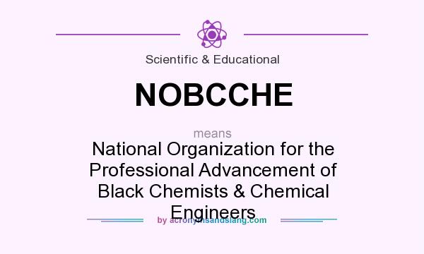 What does NOBCCHE mean? It stands for National Organization for the Professional Advancement of Black Chemists & Chemical Engineers