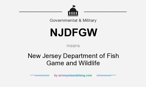 What does NJDFGW mean? It stands for New Jersey Department of Fish Game and Wildlife