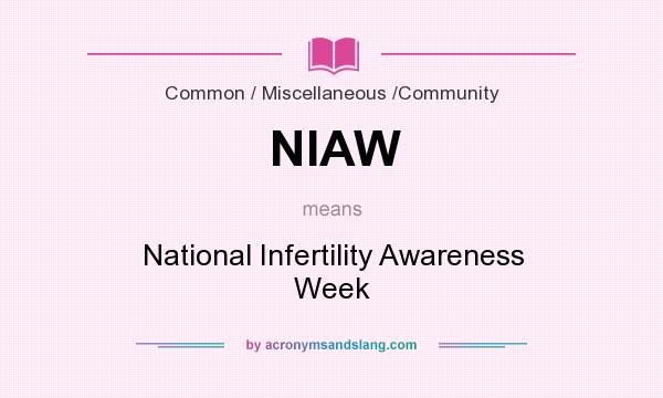 What does NIAW mean? It stands for National Infertility Awareness Week