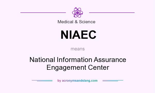 What does NIAEC mean? It stands for National Information Assurance Engagement Center