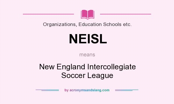 What does NEISL mean? It stands for New England Intercollegiate Soccer League