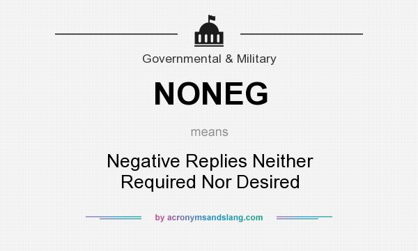 What does NONEG mean? It stands for Negative Replies Neither Required Nor Desired