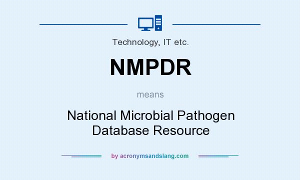 What does NMPDR mean? It stands for National Microbial Pathogen Database Resource