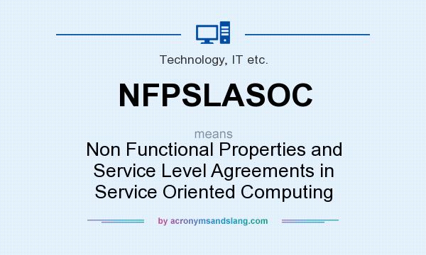 What does NFPSLASOC mean? It stands for Non Functional Properties and Service Level Agreements in Service Oriented Computing