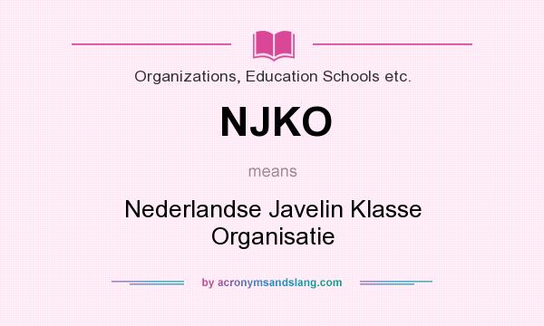 What does NJKO mean? It stands for Nederlandse Javelin Klasse Organisatie