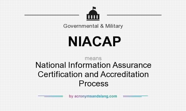 What does NIACAP mean? It stands for National Information Assurance Certification and Accreditation Process