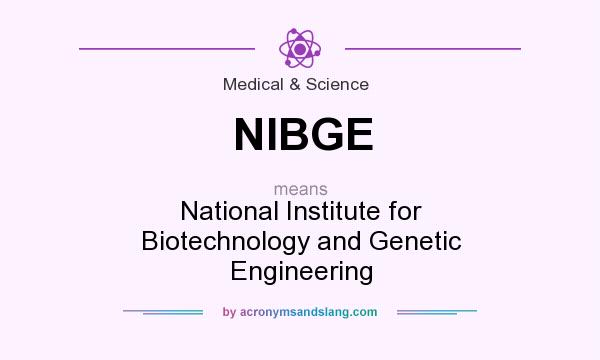 What does NIBGE mean? It stands for National Institute for Biotechnology and Genetic Engineering