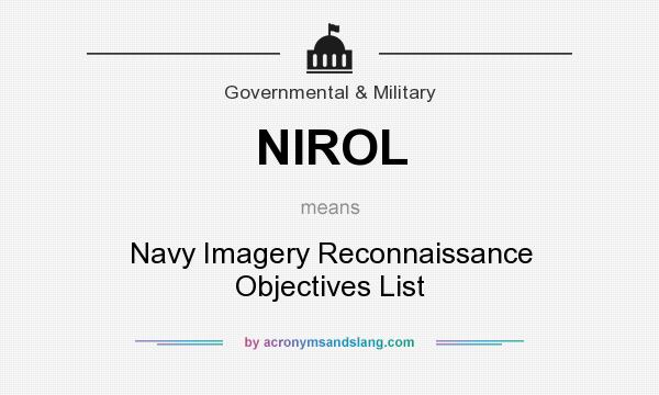 What does NIROL mean? It stands for Navy Imagery Reconnaissance Objectives List