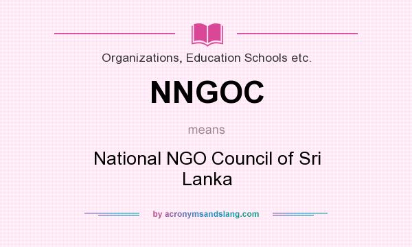 What does NNGOC mean? It stands for National NGO Council of Sri Lanka