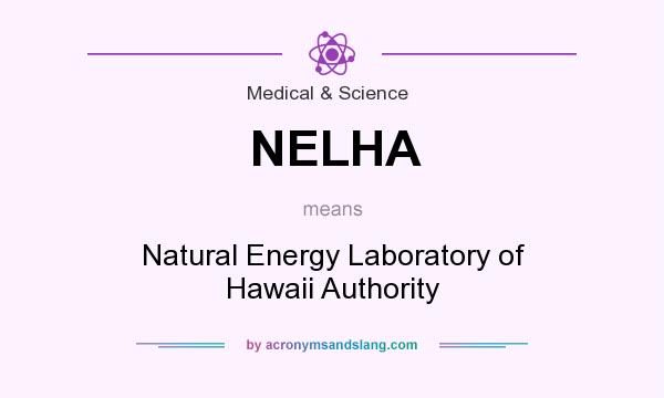 What does NELHA mean? It stands for Natural Energy Laboratory of Hawaii Authority