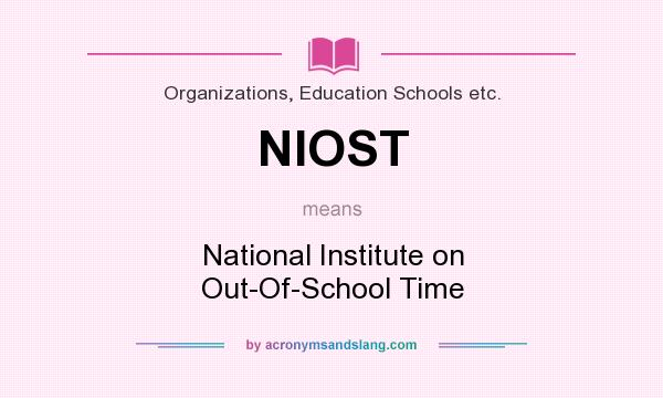 What does NIOST mean? It stands for National Institute on Out-Of-School Time