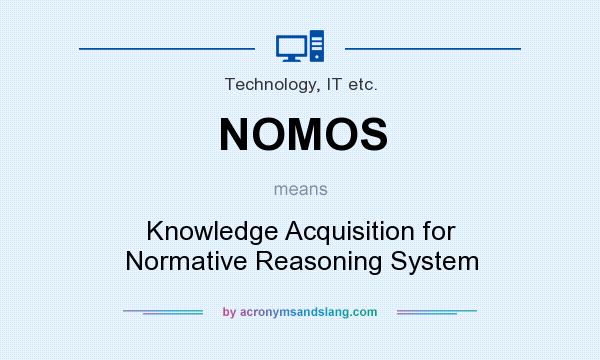 What does NOMOS mean? It stands for Knowledge Acquisition for Normative Reasoning System