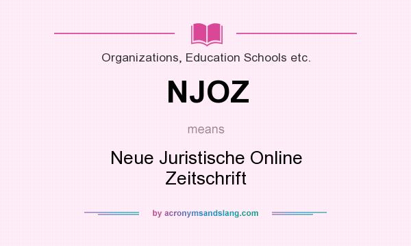 What does NJOZ mean? It stands for Neue Juristische Online Zeitschrift