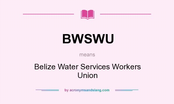 What does BWSWU mean? It stands for Belize Water Services Workers Union